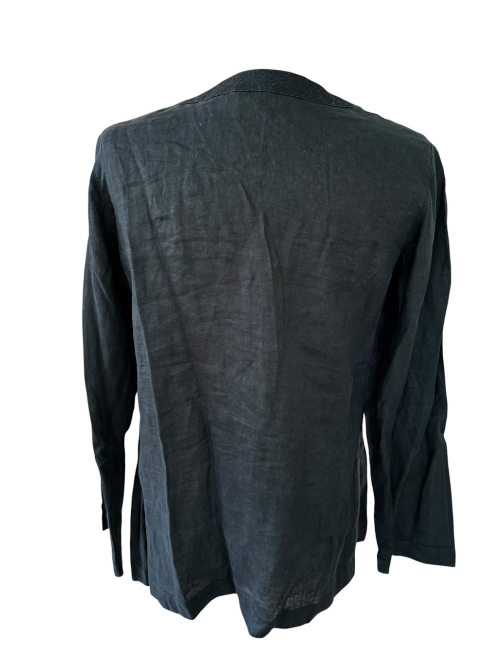 Lauren Ralph Lauren Black Linen Tunic Top Sz Medium Breathable Lagenlook Boho - Picture 3 of 5